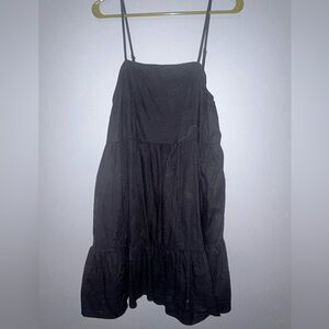 Black spaghetti straps, ruffle dress